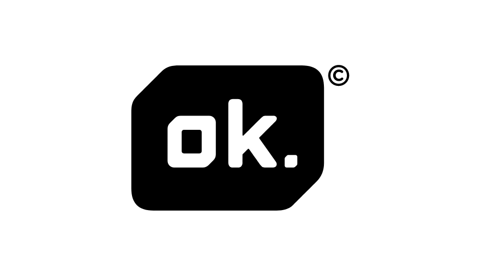 Logo der Marke ok., Eigenmarke von Imtron, auf weiß